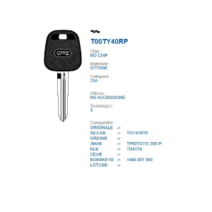 AUTO EX SENZA TRANSPONDER ERREBI TOY41TK  XD03