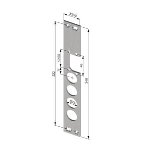 CONTROPIASTRA DX X INCONTRO ELETTRICO INT 37 mm CROMATA CP5537SCR