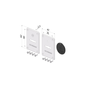 KIT PIASTRINE 4921 int+ext 45x65 mm a doppia mappa in allum. arg 4921KF1