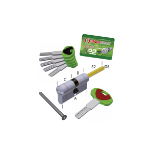 CILINDRO EVOK22 MOD. CROMO SAT. 31-91 COD-CH SECUREMME 322TQCS3191