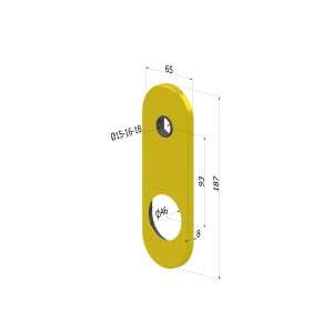 KIT PLACCA 4500 65X187X8MM SECUREMME FORO 46mm PER SERR. CILINDRO OTTONE