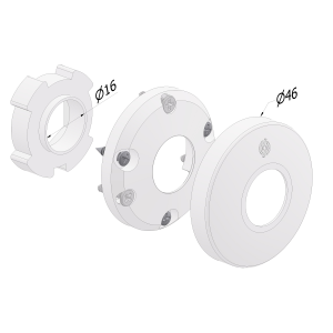 KIT ROSETTA 4746 46x10 mm IN ALLUM. ARG. CON SUP PL F1 4746KF1 SECUREMME