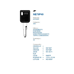CHIAVE PROFILO AUTO TESTA PLASTICA NE73DP