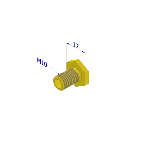 NIPLEX 5130 OTTONE M10X19 CH17 CON FORO DIAM.6.2MM 5130XOT0016 SECUREMME