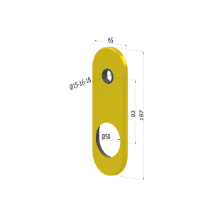 KIT PLACCA 4520 65x187x8mm per protector 050 OTTONE LUC. 4520KOL SECUREM