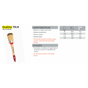 OVALINO SETOLA BIONDA MANICO LEGNO N°2 070/002