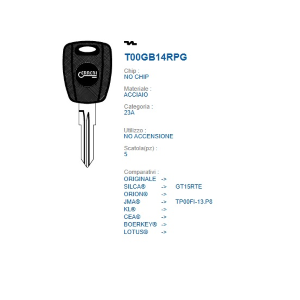 CHIAVI AUTO ERREBI SENZA TRANSPONDER CON TAPPO NERO