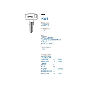 CHIAVE AUTO ERREBI   KW6