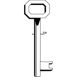 CHIAVE ERREBI PASSPARTOUT DX/SX 17.5MM NICHEL TP CORNI-ISEO