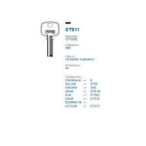 CHIAVE PUNZONATA ERREBI STS6 - XT8
