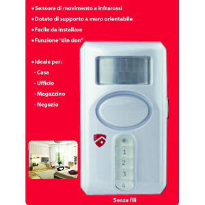 ALLARME CON RILEVATORE DI MOVIMENTO E SIRENA INTEGRATO BRAVO MOD. 92902951