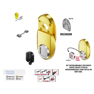 MINIMAG MG390DM O2 CLASSE 5 MOD. OVALE C/CAMBIO X DM COMB. MAGNETICA OTTONE PVD GIALLO DISEC