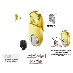 MINIMAG MG390YA O2 CLASSE 5 X MOD. OVALE X CILINDRO EUROPEO C/CAMBIO COMB. MAGNETICA OTTONE PVD GIALLO DISEC