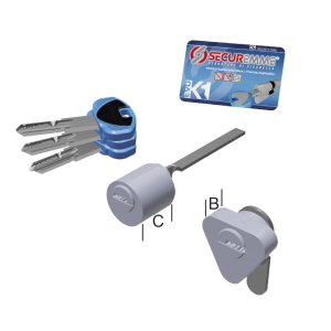 CILINDRO EVOK1 15-30 MM 3CH RICAMBIO COMPATIBILE SERRATURA ELETTRIC CISA 11721 CROMO SATINATO ART 3101ECS1530XX3