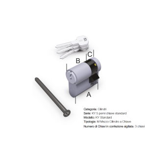 MEZZO CILINDRO KY 30-10 MM 3CH  SECUREMME 3000MCS3010XX3