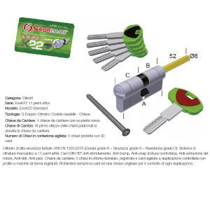 CILINDRO EVOK22 CH-COD CROMO SAT 30-30 1+5CH SEC. 3220QCS3030