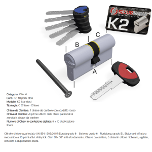 CILINDRO K2  CHI-CHI 30-50  ART 3200CCS30501X5  SECUREMME