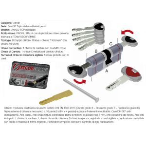 CILINDRO EVOK50 TOP FRIZ.CHI-CHI 31-51  MM         1+1+5 CHIAVI 352EDCS3151115   SECUREMME