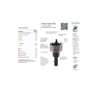 FRESA A TAZZA HSS Ø 20 mm STELLA BIANCA 036T020