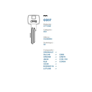 CHIAVE MULTIPROF. E PASS NAZ. ERREBI     COD.CB86   XR3