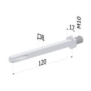 FERRO CON NIPLEX M10 5120 ZINCATO Q8X120mm 5120XZB0120