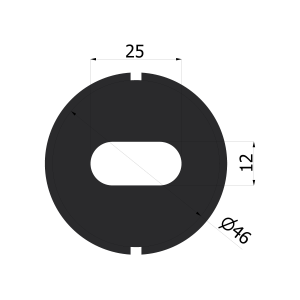 INSERTO Ø 46 PIANO COD CIL IN NYLON NERO 4300/4350/4506/4509/4556/4770