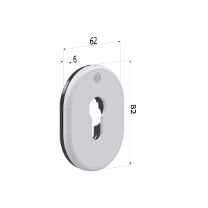 KIT PIASTRINA 4302 62X82X6 mm a cil. in ottone cromo sat 4302KCS SECUREM