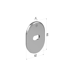 KIT PIASTRINA 4304 62X82X6 mm PER LIMITATORE SCORR.LE IN OTTONE CROMO SATINATO 4304KCS SECUREMME