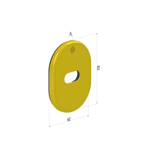 KIT PIASTRINA 4304 62X82X6 mm PER LIMITATORE SCORR.LE IN OTTONE LUCIDO 4304K0L SECUREMME