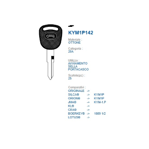 CHIAVE PROFILO AUTO T/PLAST. ERREBI  KYM1P   XC6