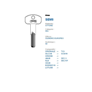 CHIAVI PUNZONATE ERREBI SCM3R   XT4